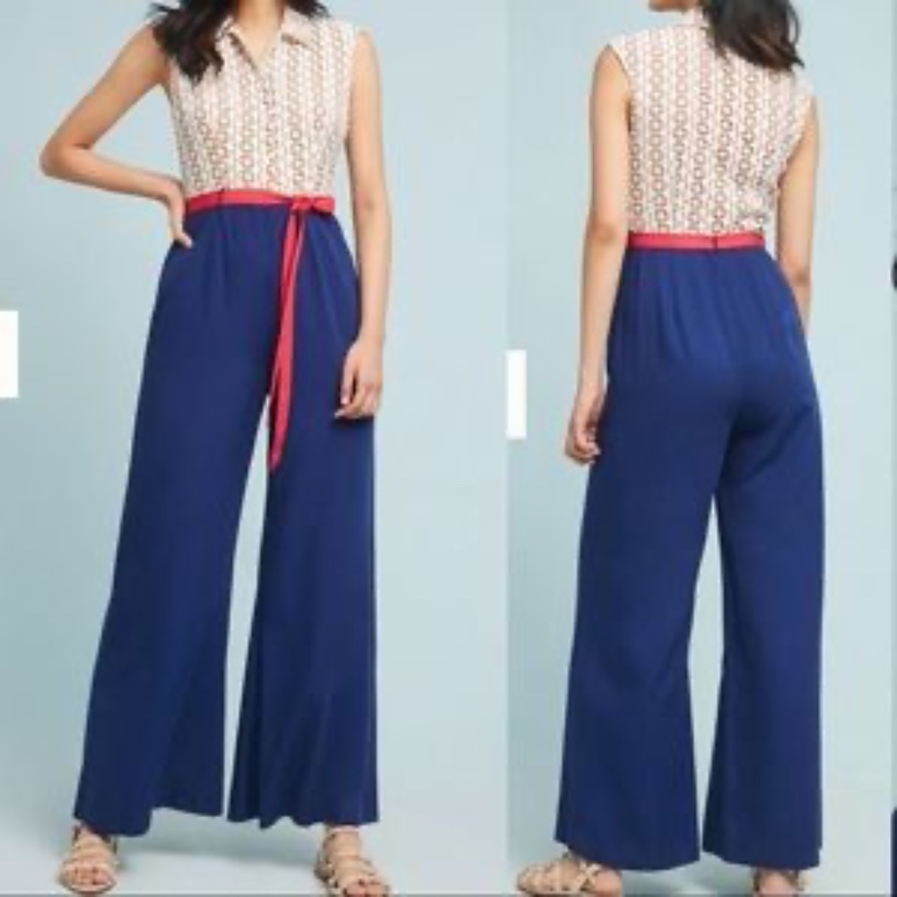 NEW Tracy Reese Sweet Sailor Jumpsuit Size 2 petite